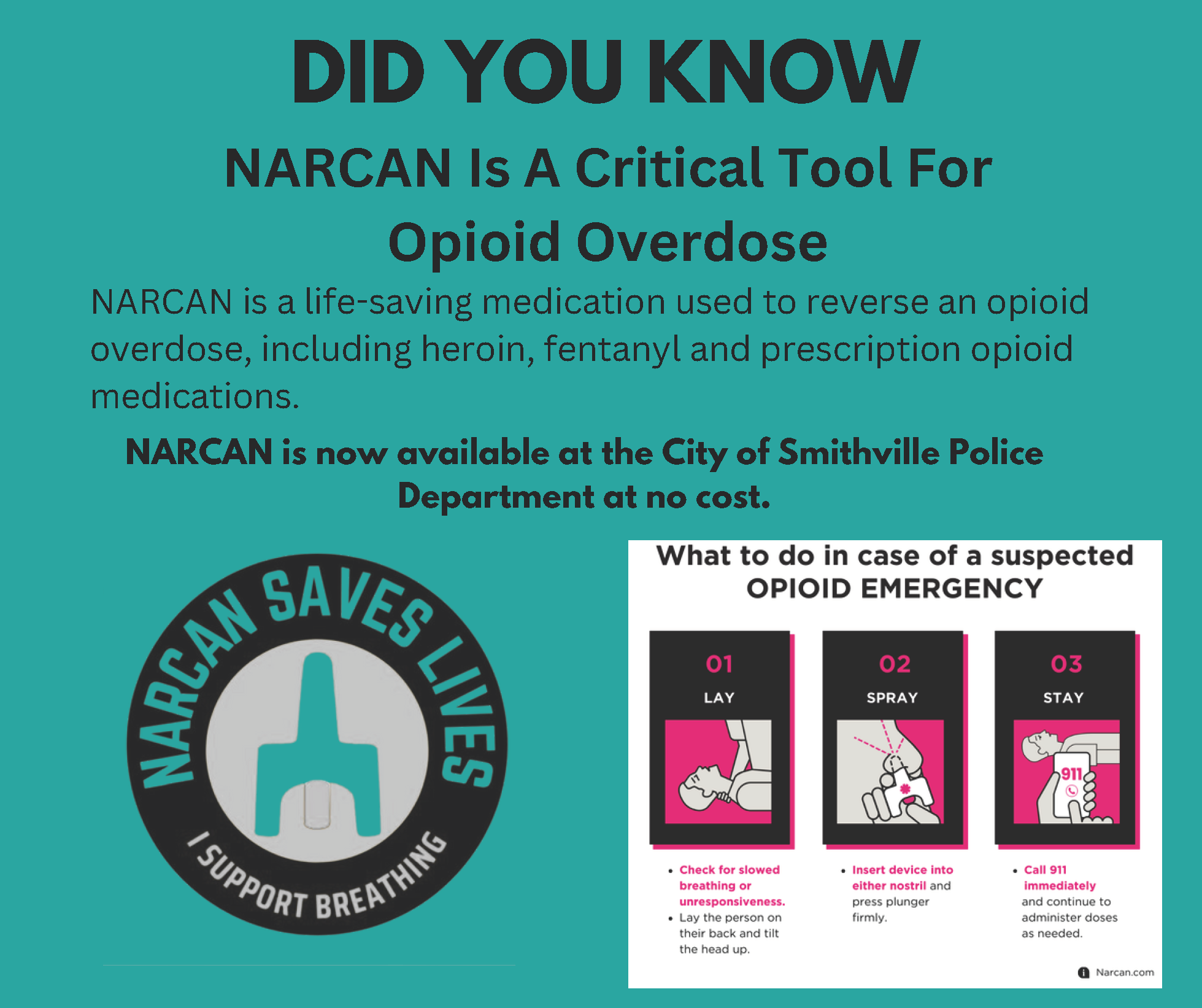 Narcan Available at City Hall